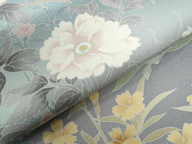 平和屋着物●訪問着　友禅　作家物　枝花文　暈し染め　正絹　逸品　CABC6653yc