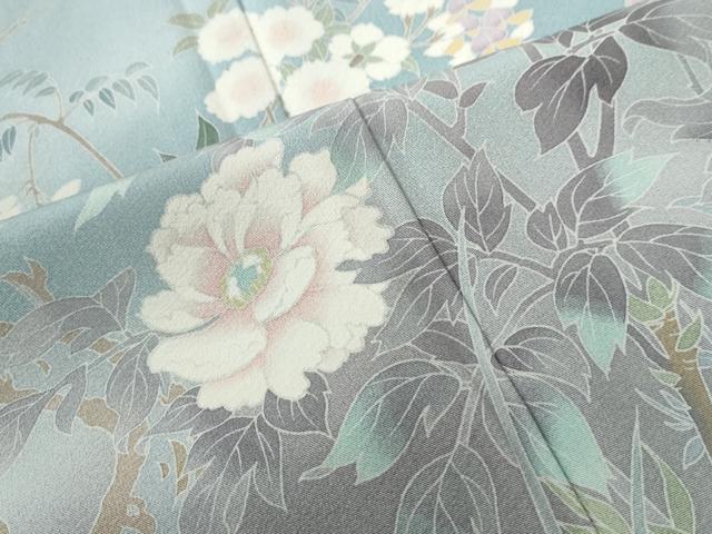 平和屋着物●訪問着　友禅　作家物　枝花文　暈し染め　正絹　逸品　CABC6653yc