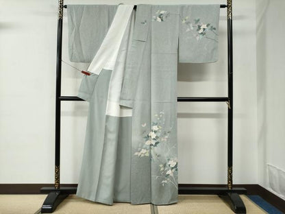 平和屋着物●訪問着　友禅　作家物　枝花文　暈し染め　正絹　逸品　CABC6654yc
