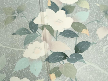 平和屋着物●訪問着　友禅　作家物　枝花文　暈し染め　正絹　逸品　CABC6654yc
