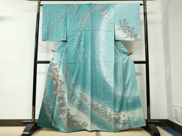 平和屋着物●訪問着　辻が花　絞り　暈し染め　金彩　正絹　逸品　CABC6656yc