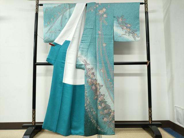 平和屋着物●訪問着　辻が花　絞り　暈し染め　金彩　正絹　逸品　CABC6656yc