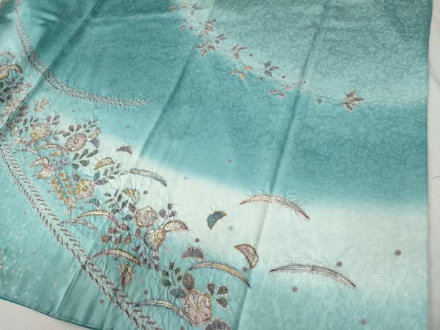 平和屋着物●訪問着　辻が花　絞り　暈し染め　金彩　正絹　逸品　CABC6656yc