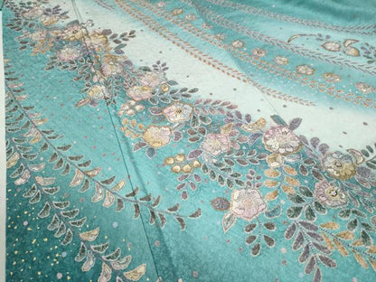 平和屋着物●訪問着　辻が花　絞り　暈し染め　金彩　正絹　逸品　CABC6656yc