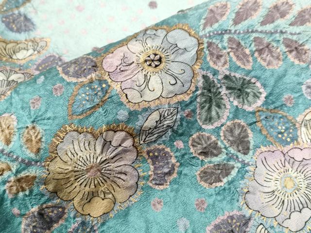 平和屋着物●訪問着　辻が花　絞り　暈し染め　金彩　正絹　逸品　CABC6656yc