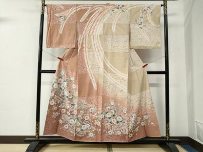 平和屋着物●訪問着 作家物 辻が花 暈し染め 金彩 鬼しぼ縮緬 正絹 逸品 未使用 CABC6661yc