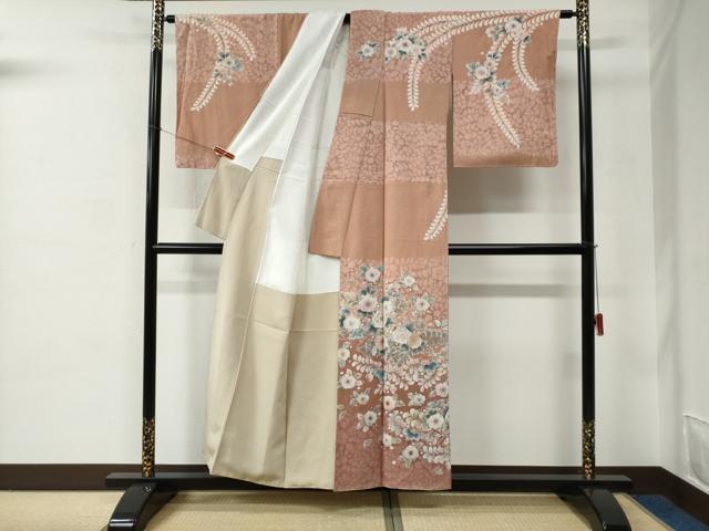 平和屋着物●訪問着 作家物 辻が花 暈し染め 金彩 鬼しぼ縮緬 正絹 逸品 未使用 CABC6661yc