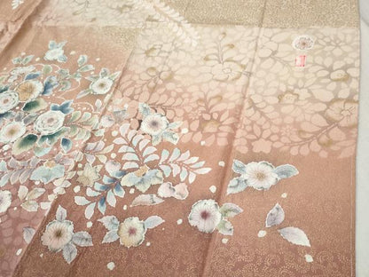 平和屋着物●訪問着 作家物 辻が花 暈し染め 金彩 鬼しぼ縮緬 正絹 逸品 未使用 CABC6661yc