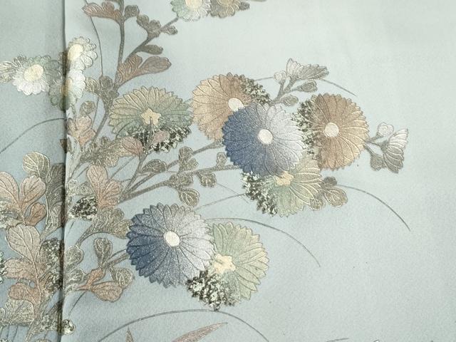 平和屋着物●金彩友禅　卓越技能者・名工・和田光正　訪問着　菊花文　暈し染め　金銀彩　正絹　逸品　CABC6663yc