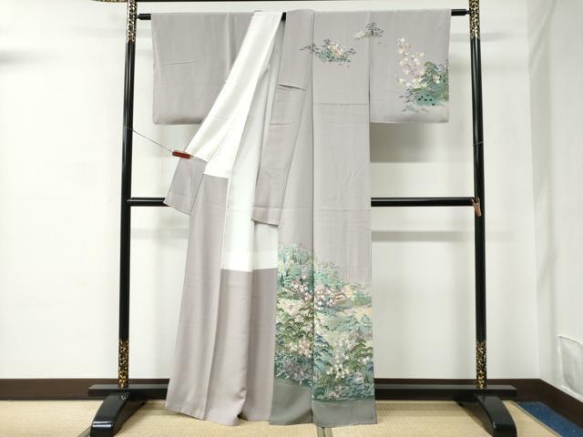 平和屋着物●京友禅作家　外池雅峰　訪問着　樹林風景文　暈し染め　正絹　逸品　未使用　CABC6664yc