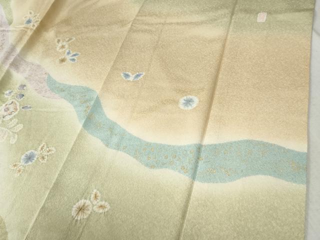 平和屋着物●越後十日町の一流染匠　桐屋・翠山工房　訪問着　辻が花　暈し染め　金彩　正絹　逸品　CABC6665yc