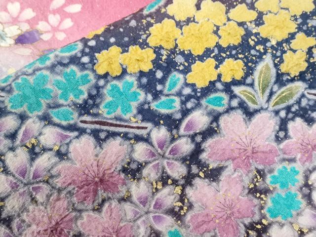 平和屋着物●豪華振袖　絞り　毬舞花文　暈し染め　金通し地　正絹　逸品　CABC6667yc