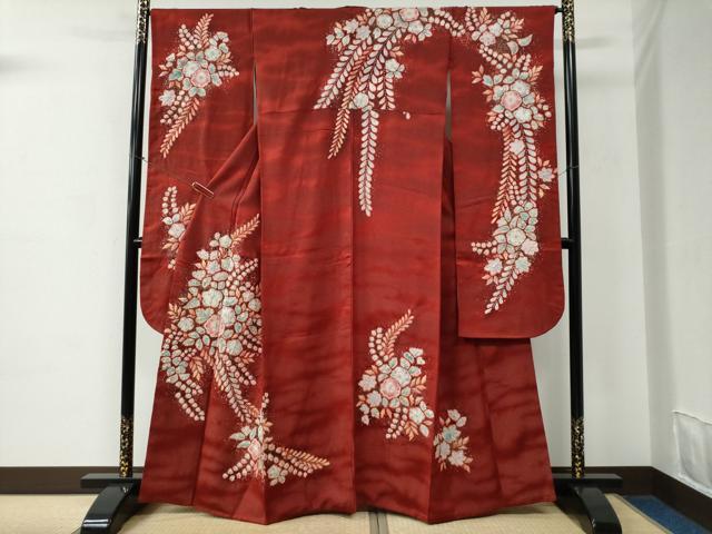 平和屋着物●越後十日町の一流染匠　桐屋・翠山工房　振袖　辻が花　絞り　金通し地　正絹　逸品　CABC6668yc