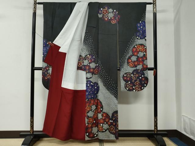 平和屋着物●豪華振袖　絞り　梅　金通し地　正絹　逸品　CABC6669yc