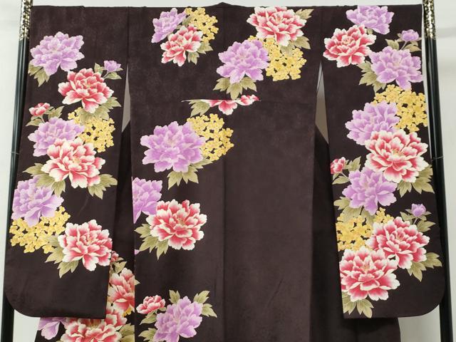 平和屋着物●豪華振袖　作家物　刺繍　牡丹花文　ラメ糸　金彩　正絹　逸品　CABC6671yc