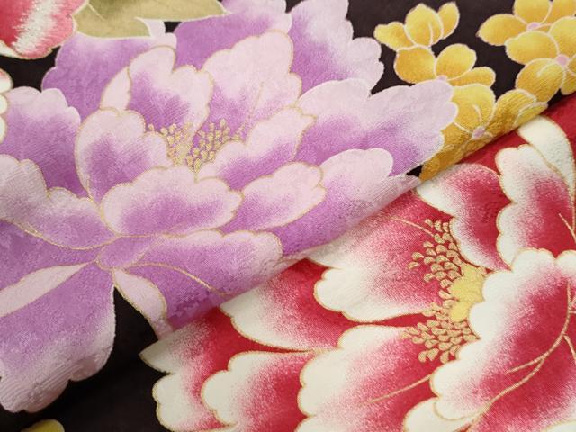 平和屋着物●豪華振袖　作家物　刺繍　牡丹花文　ラメ糸　金彩　正絹　逸品　CABC6671yc