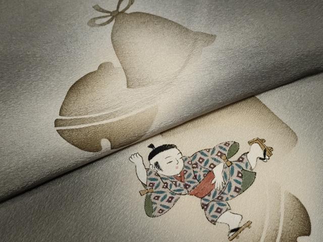 平和屋着物●訪問着　鈴　童子遊び　暈し染め　正絹　逸品　CABC6672yc