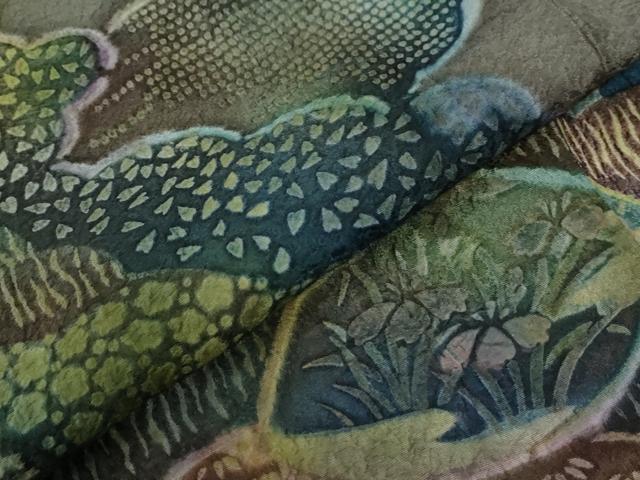 平和屋着物●訪問着　絞り　雲重ね草花文　暈し染め　ロング丈　正絹　逸品　CABC6673yc
