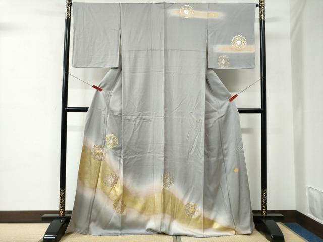 平和屋着物●金彩友禅作家　金彩の魔術師　堀省平　金煌織　訪問着　鳳凰花唐草文　暈し染め　金銀彩　正絹　逸品　未使用　CABC6675yc