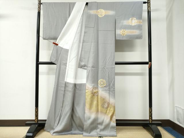 平和屋着物●金彩友禅作家　金彩の魔術師　堀省平　金煌織　訪問着　鳳凰花唐草文　暈し染め　金銀彩　正絹　逸品　未使用　CABC6675yc