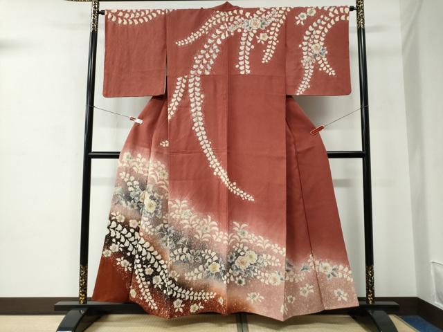 平和屋着物●訪問着　辻が花　絞り　暈し染め　正絹　逸品　CABC6676yc