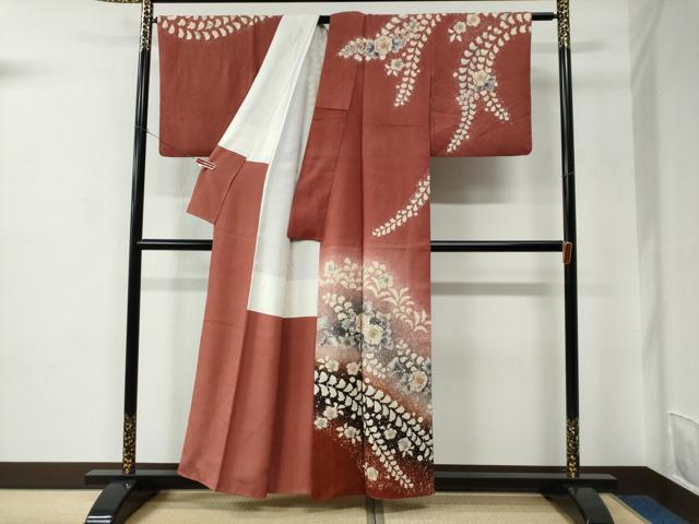 平和屋着物●訪問着　辻が花　絞り　暈し染め　正絹　逸品　CABC6676yc
