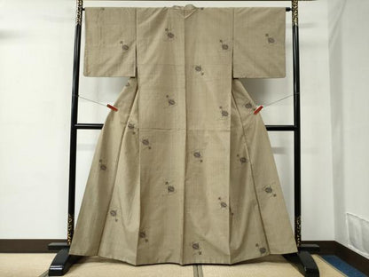 平和屋着物●上質な紬 独楽 正絹 逸品 CABC6677yc