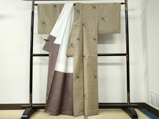 平和屋着物●上質な紬 独楽 正絹 逸品 CABC6677yc