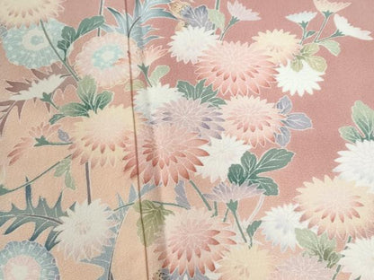 平和屋着物●訪問着　友禅　草花文　暈し染め　正絹　逸品　CABC6680yc