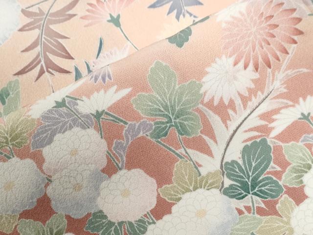 平和屋着物●訪問着　友禅　草花文　暈し染め　正絹　逸品　CABC6680yc