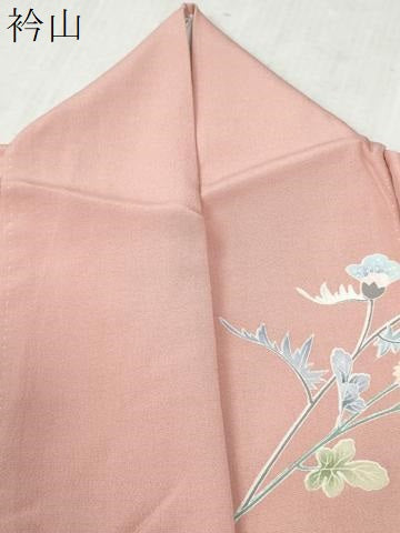平和屋着物●訪問着　友禅　草花文　暈し染め　正絹　逸品　CABC6680yc