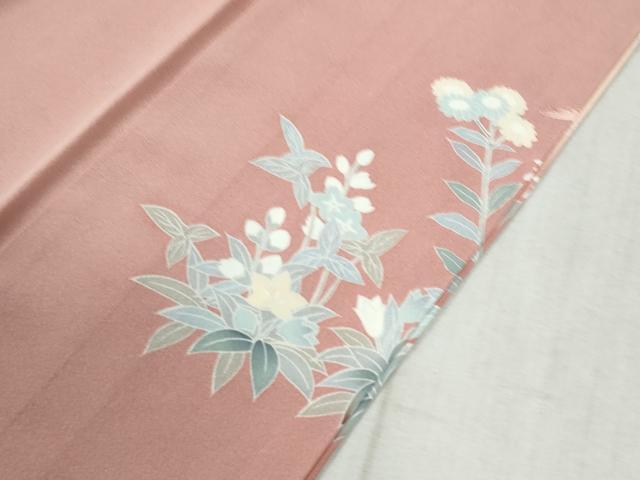 平和屋着物●訪問着　友禅　草花文　暈し染め　正絹　逸品　CABC6680yc