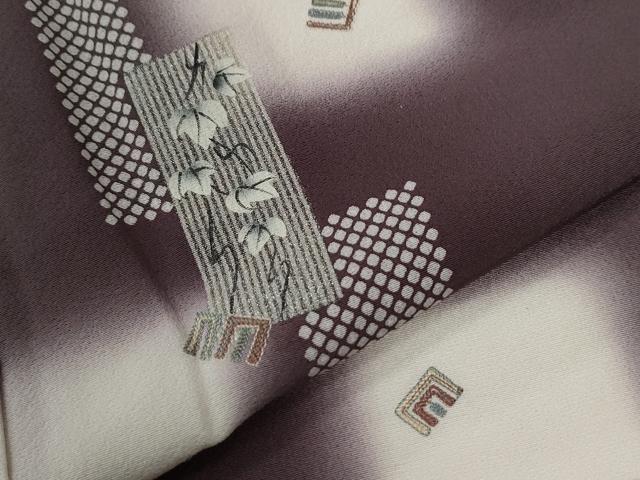 平和屋着物●訪問着 刺繍 色紙重ね源氏香枝葉文 蛍暈し 正絹 逸品 CABC6682yc