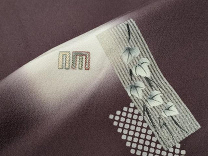 平和屋着物●訪問着 刺繍 色紙重ね源氏香枝葉文 蛍暈し 正絹 逸品 CABC6682yc