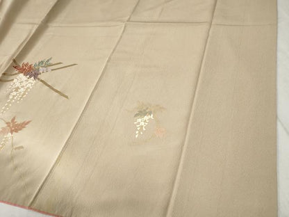 平和屋着物●訪問着 駒刺繍 枝垂れ藤 暈し染め 金彩 鈴乃屋扱い 正絹 逸品 CABC6694yc
