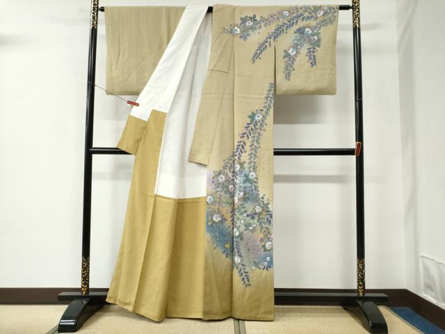 平和屋着物●訪問着　辻が花　暈し染め　金彩　正絹　逸品　CABC6696yc