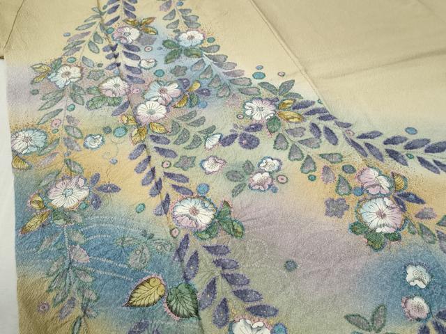 平和屋着物●訪問着　辻が花　暈し染め　金彩　正絹　逸品　CABC6696yc