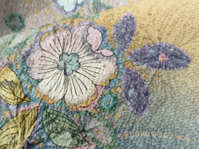 平和屋着物●訪問着　辻が花　暈し染め　金彩　正絹　逸品　CABC6696yc