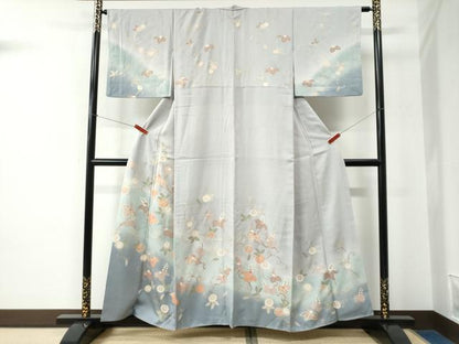 平和屋着物●訪問着　桐花唐草文　暈し染め　金彩　正絹　逸品　CABC6698yc