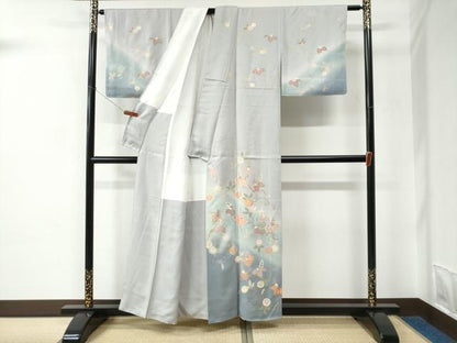 平和屋着物●訪問着　桐花唐草文　暈し染め　金彩　正絹　逸品　CABC6698yc