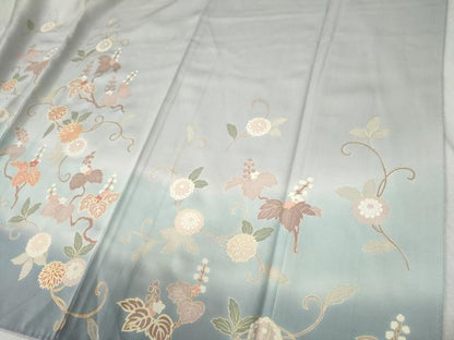平和屋着物●訪問着　桐花唐草文　暈し染め　金彩　正絹　逸品　CABC6698yc