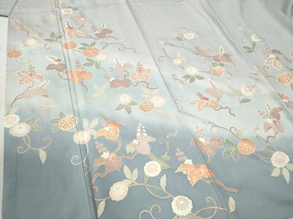 平和屋着物●訪問着　桐花唐草文　暈し染め　金彩　正絹　逸品　CABC6698yc