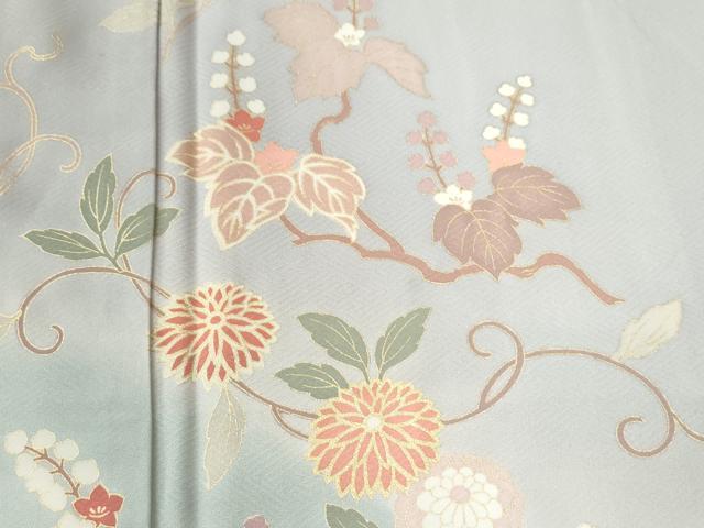 平和屋着物●訪問着　桐花唐草文　暈し染め　金彩　正絹　逸品　CABC6698yc