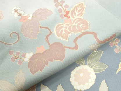 平和屋着物●訪問着　桐花唐草文　暈し染め　金彩　正絹　逸品　CABC6698yc
