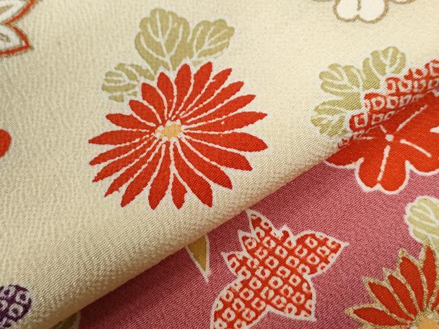 平和屋着物●訪問着　枝垂れ花松文　金彩　鬼しぼ縮緬　正絹　逸品　CABC6705yc