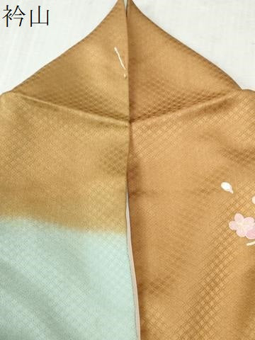 平和屋着物●訪問着　駒刺繍　吉祥花唐草松文　暈し染め　金銀彩　正絹　逸品　CABC6708yc