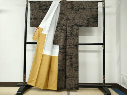 平和屋着物●本場大島紬　9マルキ　枝垂れ柳　正絹　逸品　CABC6709yc
