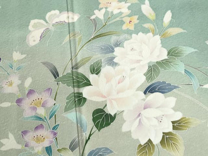 平和屋着物●訪問着　友禅　作家物　花蝶文　暈し染め　正絹　逸品　CABC6711yc