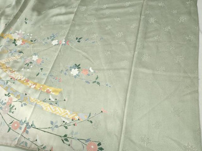 平和屋着物●訪問着　鬘帯吉祥花蝶文　金彩　正絹　逸品　CABC6714yc