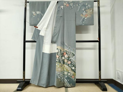 平和屋着物●訪問着　辻が花　暈し染め　金彩　正絹　逸品　CABC6719yc